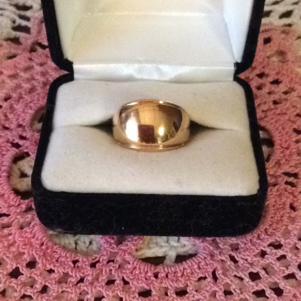 18K YG Cigar band ring